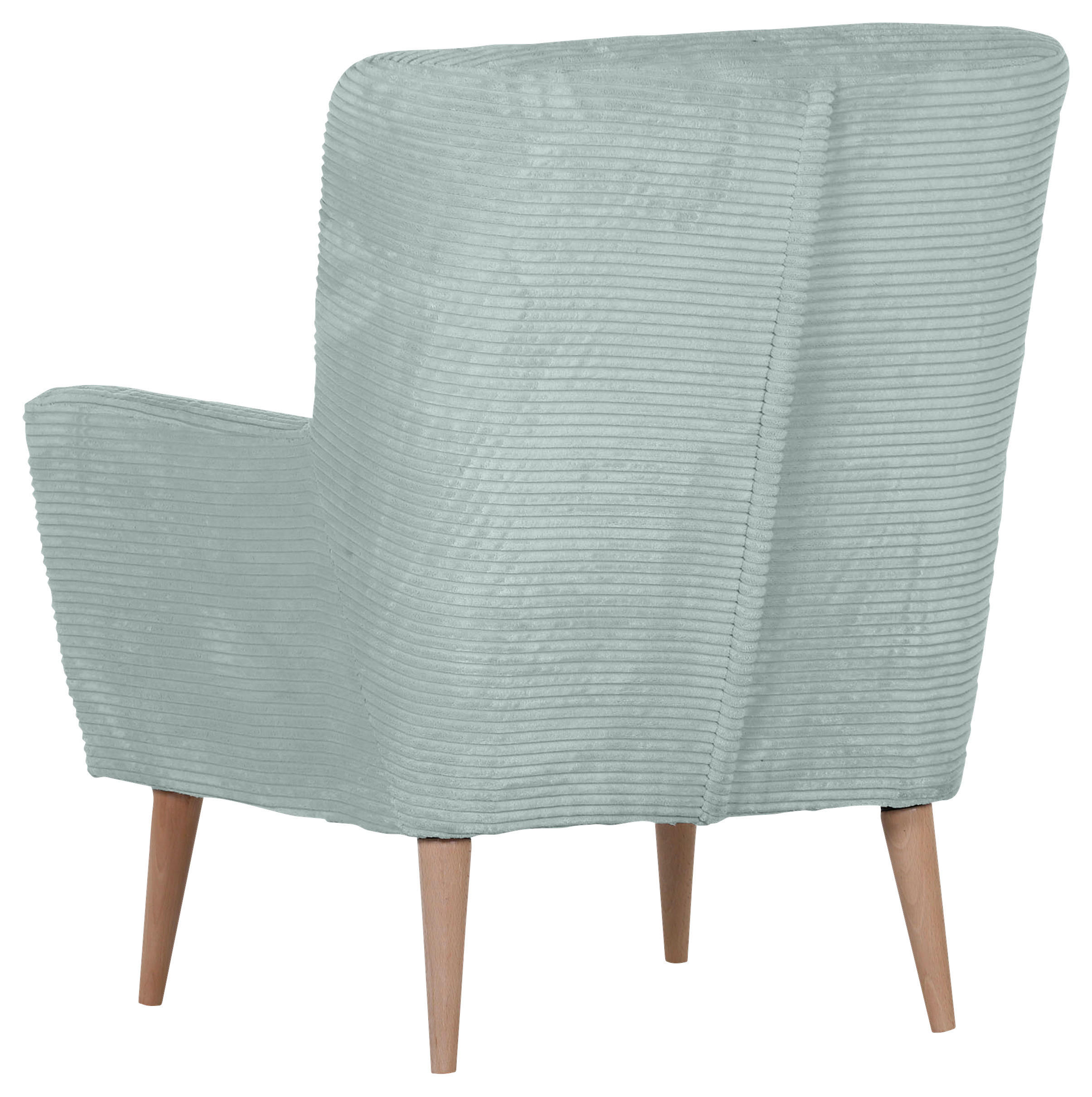 SESSEL Cord Blaugrau    - Blaugrau/Naturfarben, Trend, Holz/Textil (77/80/93cm)