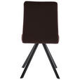STUHL  in Eisen Lederlook, Mikrofaser Metall, Textil  - Dunkelbraun/Schwarz, MODERN, Textil/Metall (47/92/60cm) - Cantus