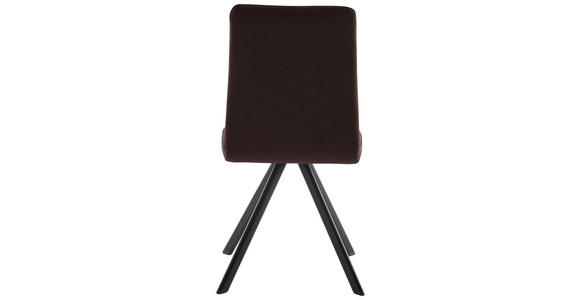 STUHL in Eisen Lederlook, Mikrofaser Metall, Textil - Dunkelbraun/Schwarz, MODERN, Textil/Metall (47/92/60cm) - Cantus