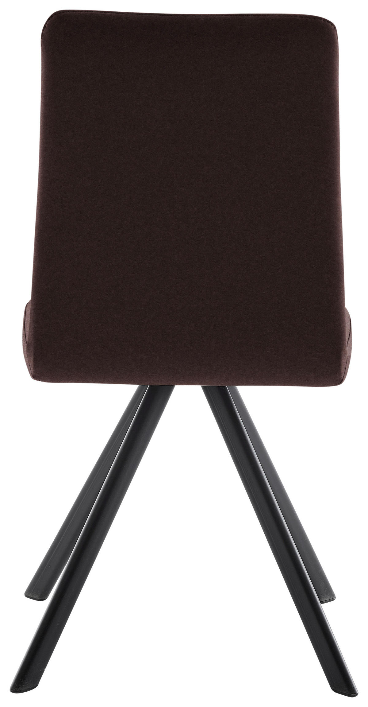 STUHL  in Eisen Lederlook, Mikrofaser Metall, Textil  - Dunkelbraun/Schwarz, MODERN, Textil/Metall (47/92/60cm) - Cantus