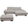 ECKSOFA  in Mikrofaser Hellgrau  290/198 cm  - Hellgrau/Schwarz, Design, Textil/Metall (290/198cm) - Xora