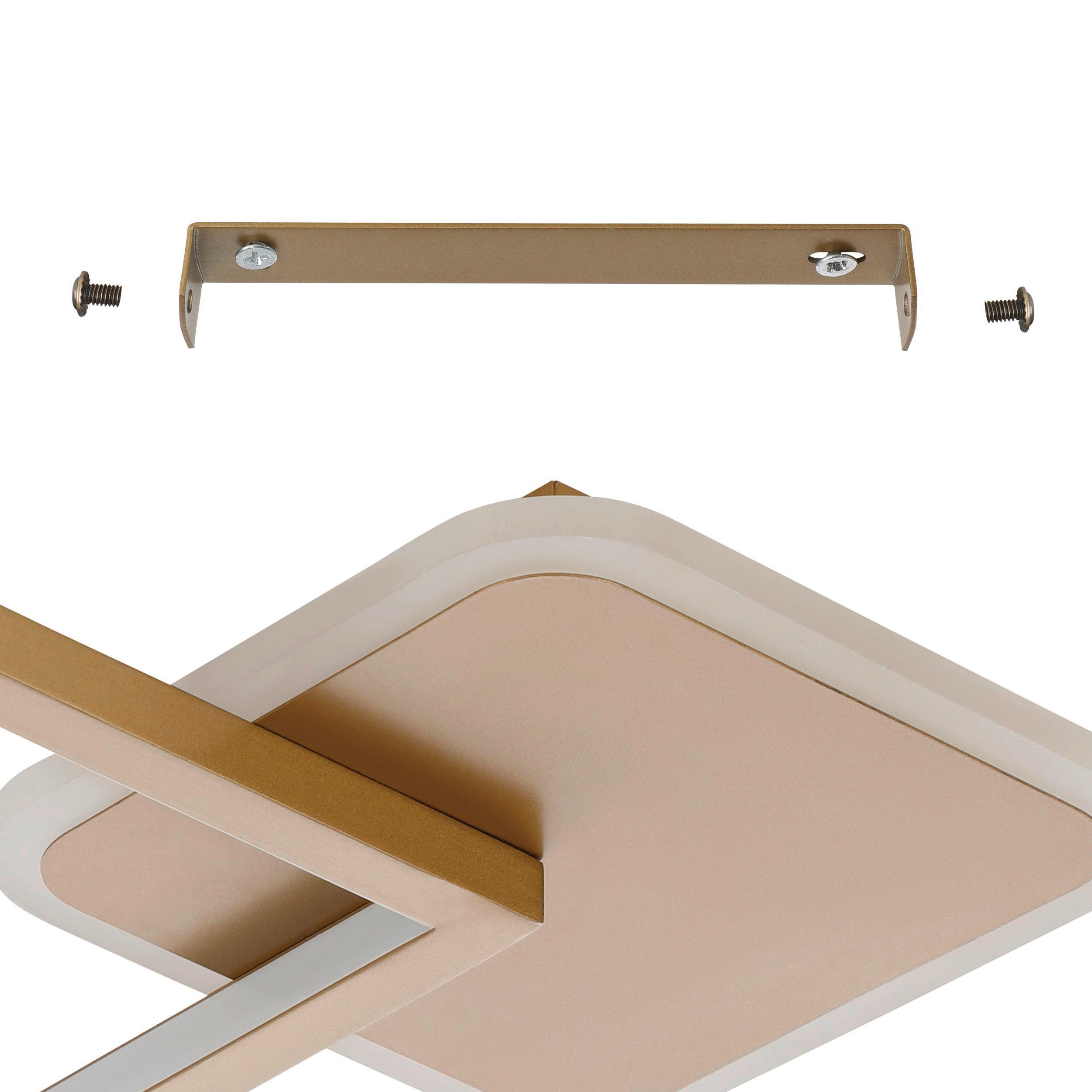 PLAFONIERĂ CU LED - alb/auriu, Basics, metal (33/33/5cm)