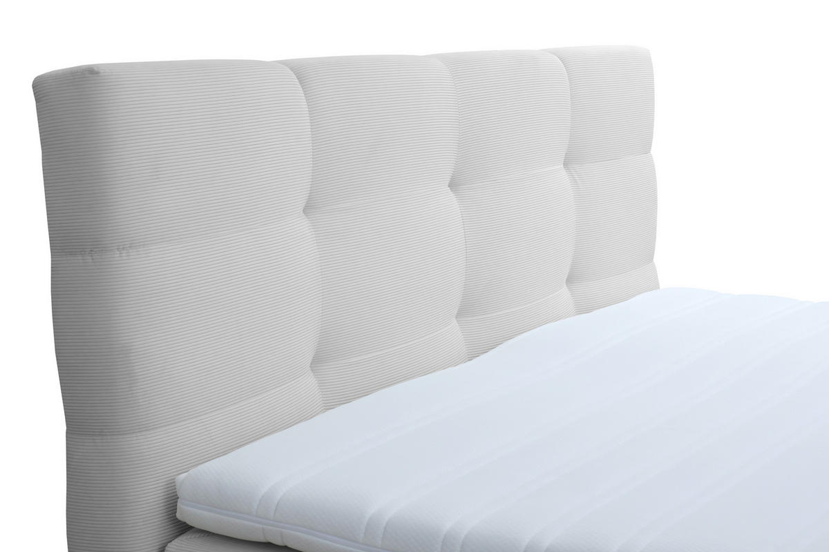 BOXSPRINGBETT 160/200 cm  in Weiß  - Schwarz/Weiß, KONVENTIONELL, Textil/Metall (160/200cm) - Carryhome
