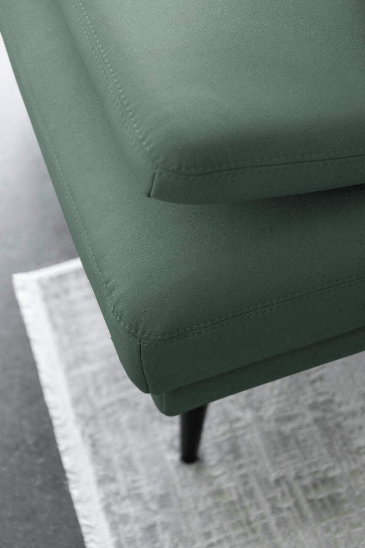 ECKSOFA Echtleder Opal  - Opal/Schwarz, Konventionell, Leder/Metall (180/301cm) - Joop!