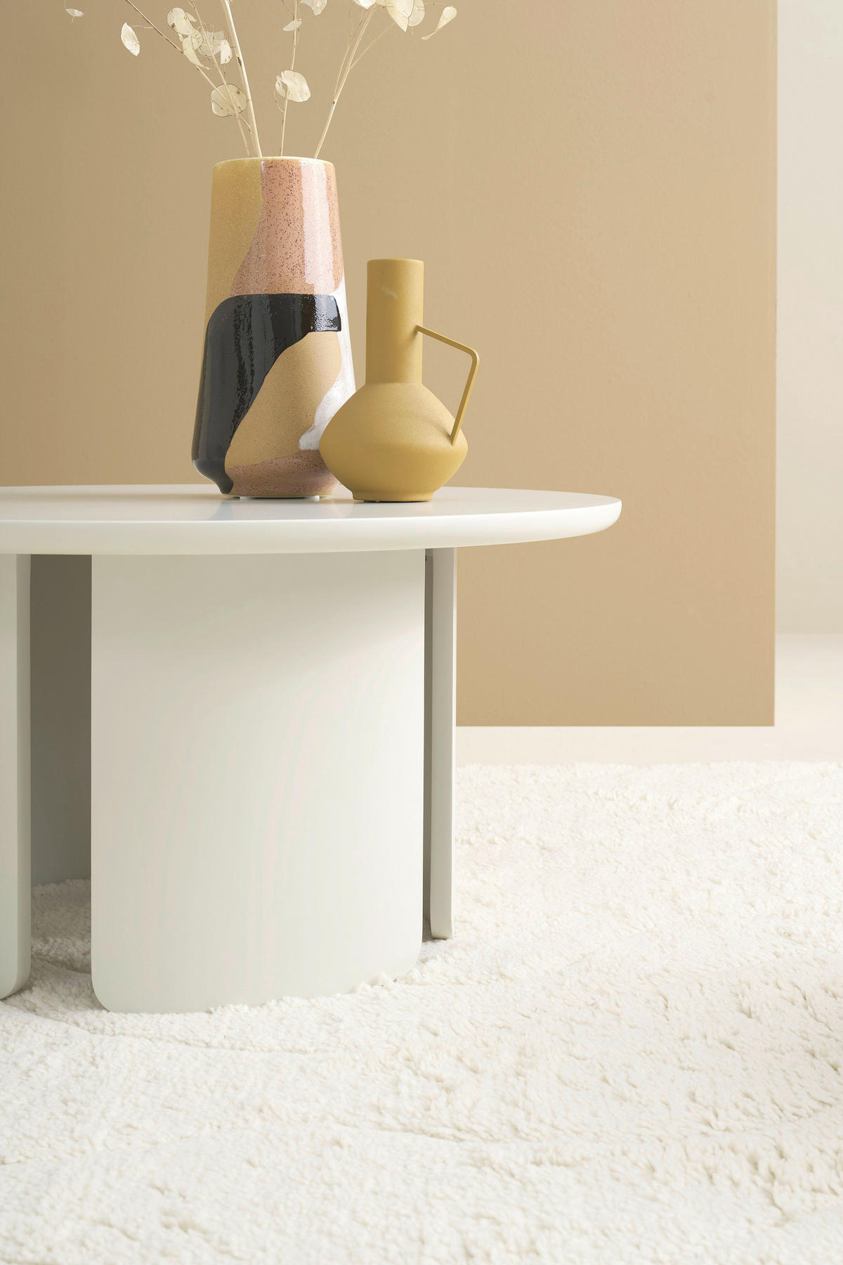 COUCHTISCH 80/80/41 cm MOLDE rund Seidengrau einfacher Aufbau, 2 in 1 Gestell  - Seidengrau, MODERN, Holzwerkstoff (80/80/41cm) - Schöner Wohnen