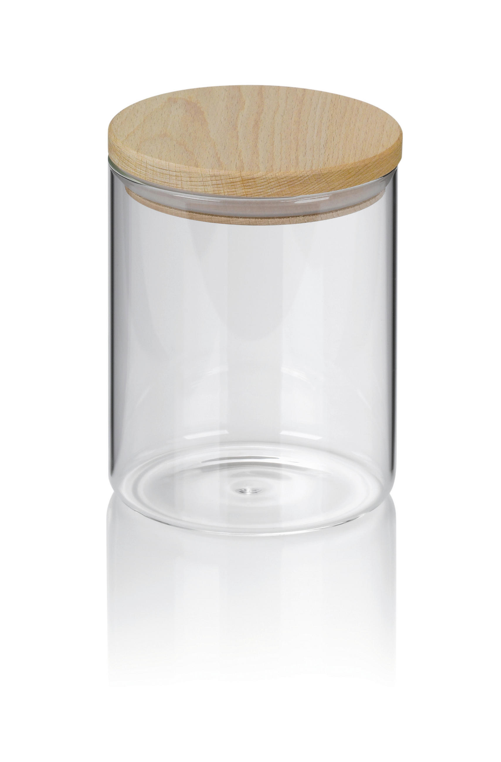 VORRATSDOSE 0,75 l  - Transparent, KONVENTIONELL, Glas/Holz (10/13cm) - Kela