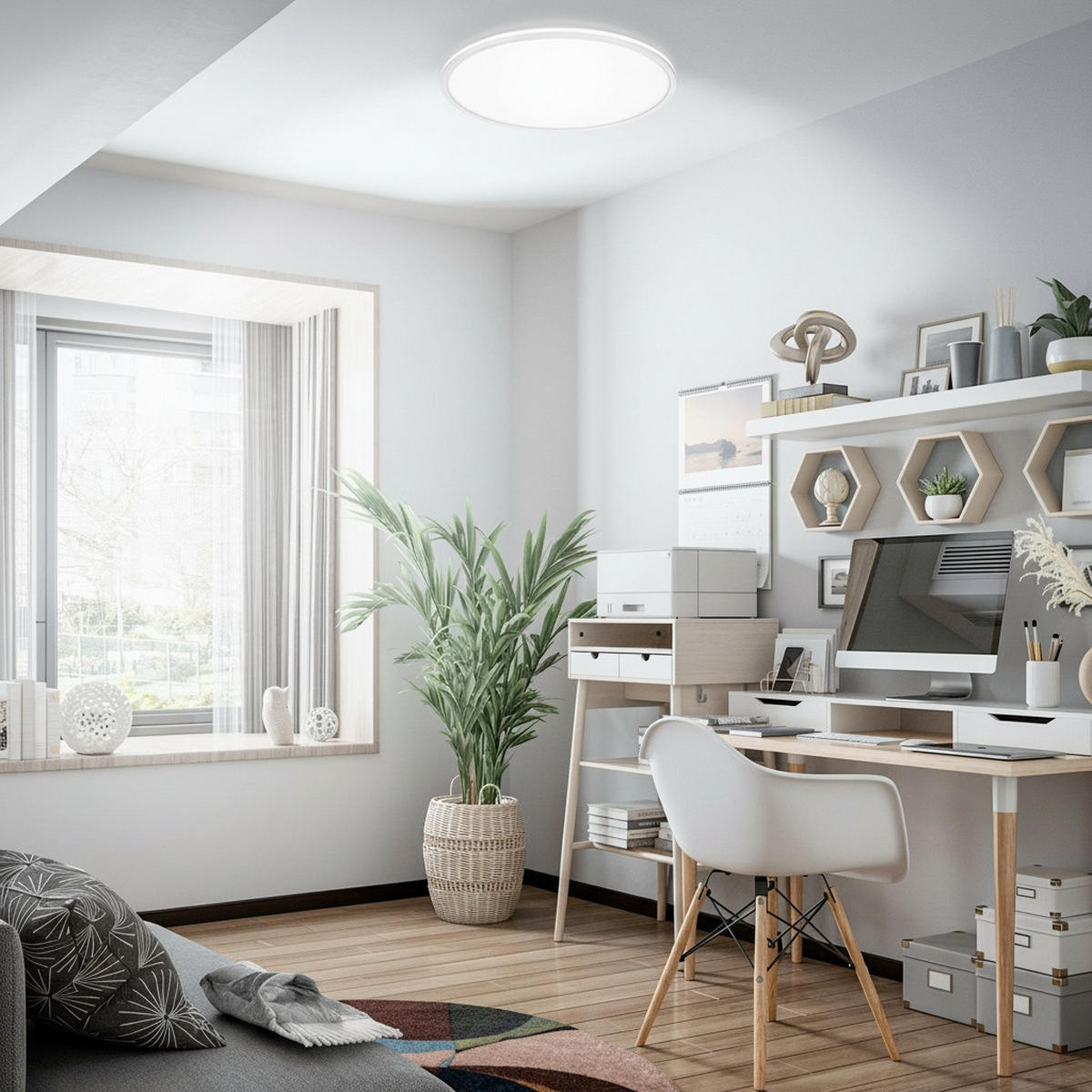 LED-DECKENLEUCHTE Pulap 33/6 cm   - Weiß, Basics, Kunststoff (33/6cm) - Briloner