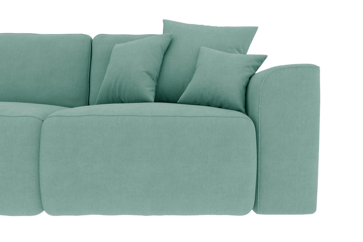 CloseUp von Carryhome ECKSOFA Mintgrün Velours.