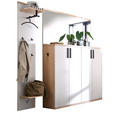 GARDEROBE 3-teilig  in 216/201/35 cm  - Eichefarben/Grau, Design, Glas/Holz (216/201/35cm) - Moderano