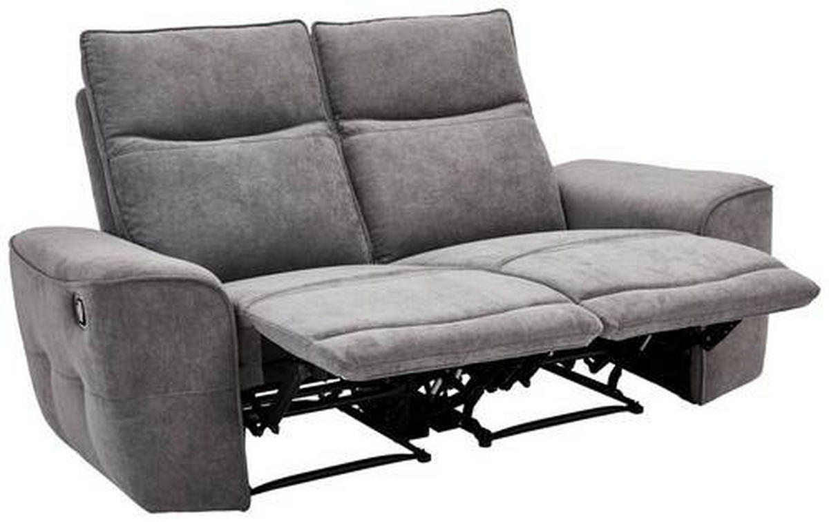 KÉTÜLÉSES KANAPÉ fém, műanyag, textil, faalapú anyag szürke  - fekete/szürke, Konventionell, műanyag/faalapú anyag (170cm) - Celina Home