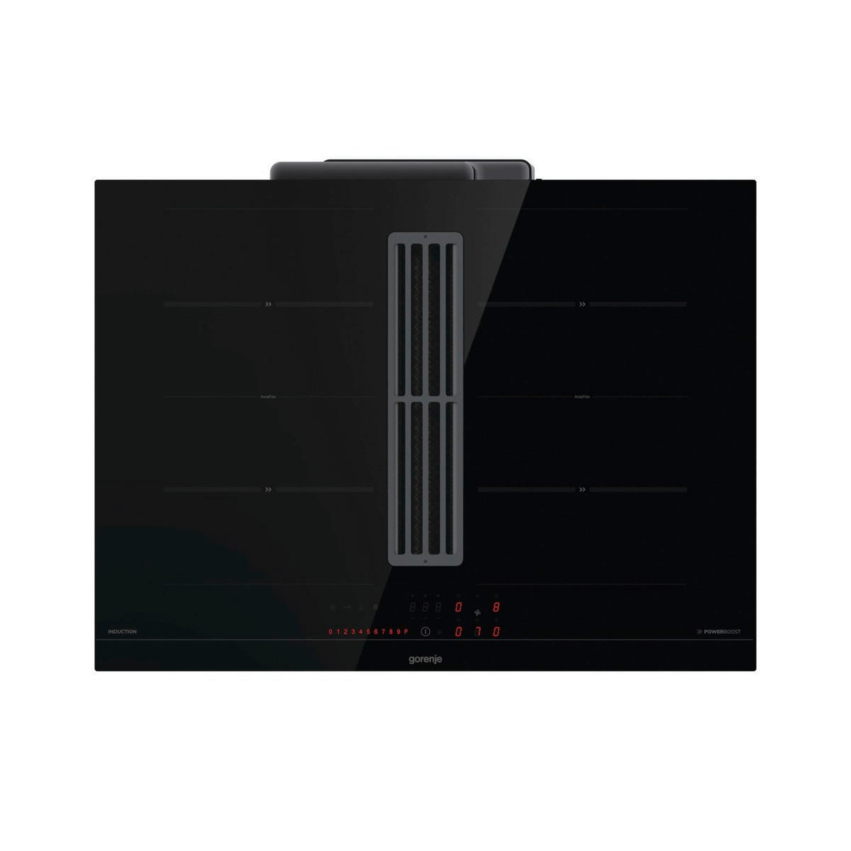 KOCHFELD-DUNSTABZUG-KOMBI 742687  - Schwarz, Basics, Glas (70/23/52cm) - Gorenje