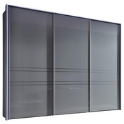 SCHWEBETÜRENSCHRANK in Hellgrau - Hellgrau/Alufarben, KONVENTIONELL, Glas/Holzwerkstoff (298/240/68cm) - Moderano