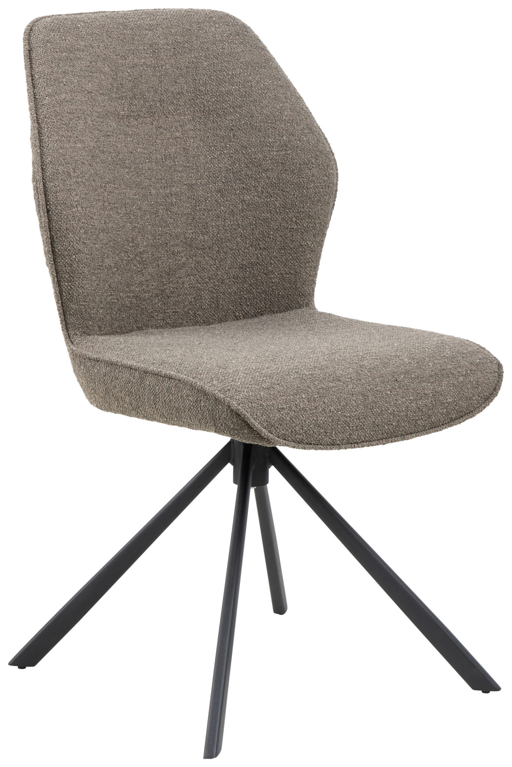 STUHL Webstoff Taupe  - Taupe/Schwarz, Design, Textil/Metall (51/90/62cm) - MID.YOU