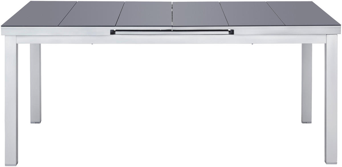 Masă grădină & terasă 180-240/100/76 cm   - argintiu/gri închis, Basics, sticlă/metal (180-240/100/76cm) - Ambia Garden