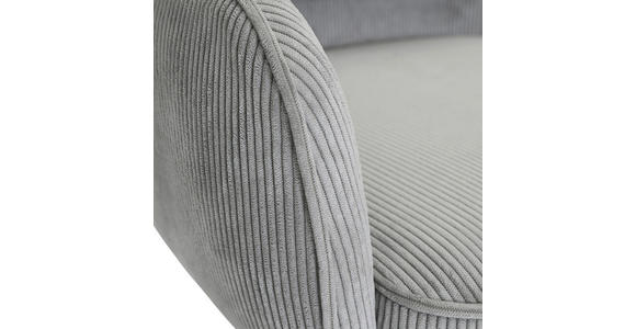 BARHOCKER Cord Hellgrau Stoffauswahl, Sitzfläche 360° drehbar  - Hellgrau/Schwarz, Design, Textil/Metall (54/98-120/58cm) - Novel