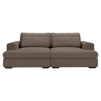 BIGSOFA Cord Braun  - Schwarz/Braun, Design, Textil (218/80/158cm) - Lomoco