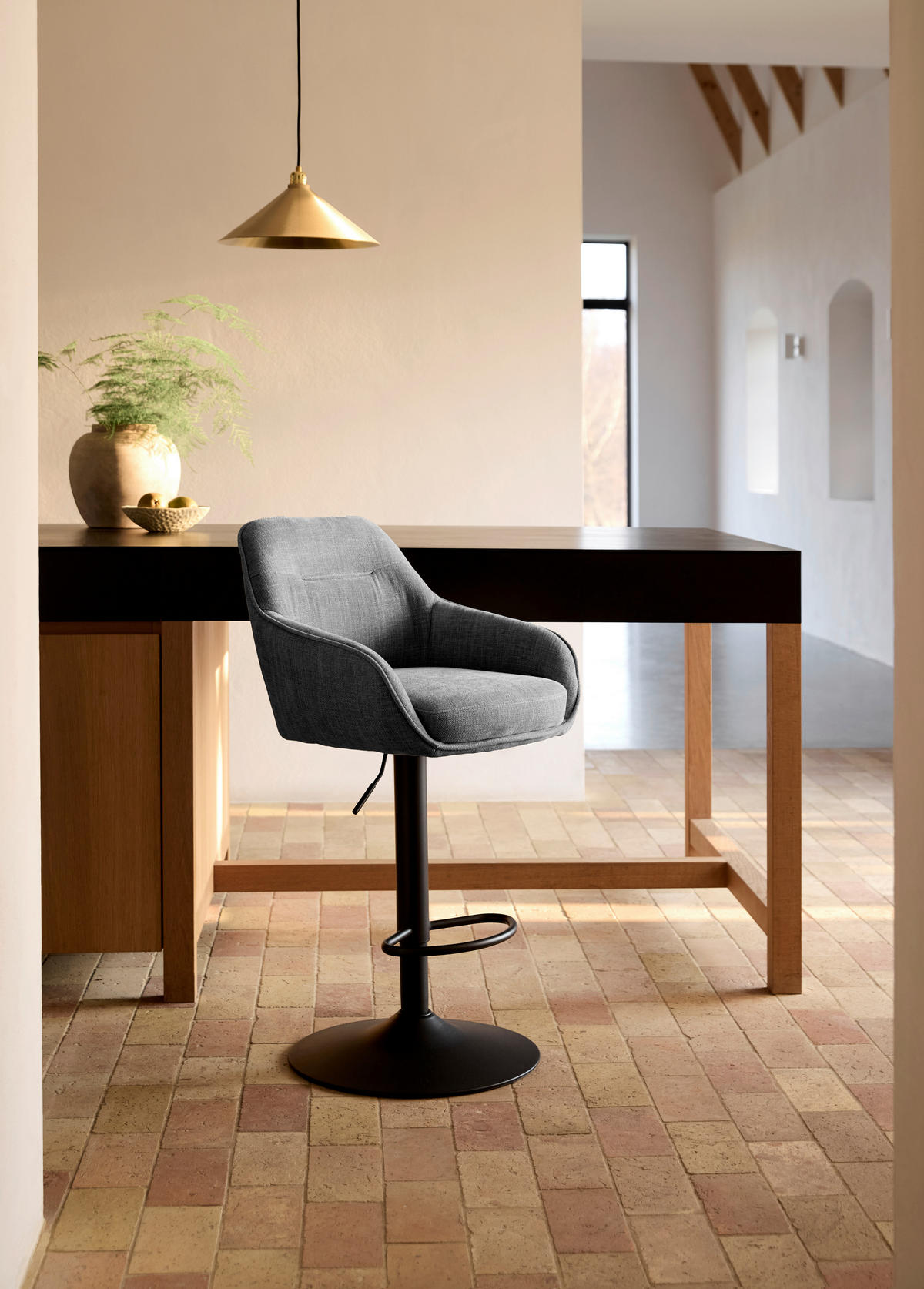 BARPALL SET i grafitfärgad  - grafitfärgad/svart, Modern, metall/textil (51/95,5-110/53cm) - Livetastic