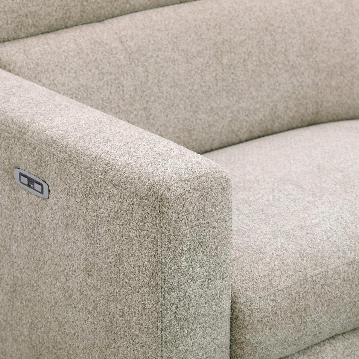 ECKSOFA Beigebraun Chenille  - Chromfarben/Beigebraun, Design, Textil/Metall (218/173cm) - Carryhome