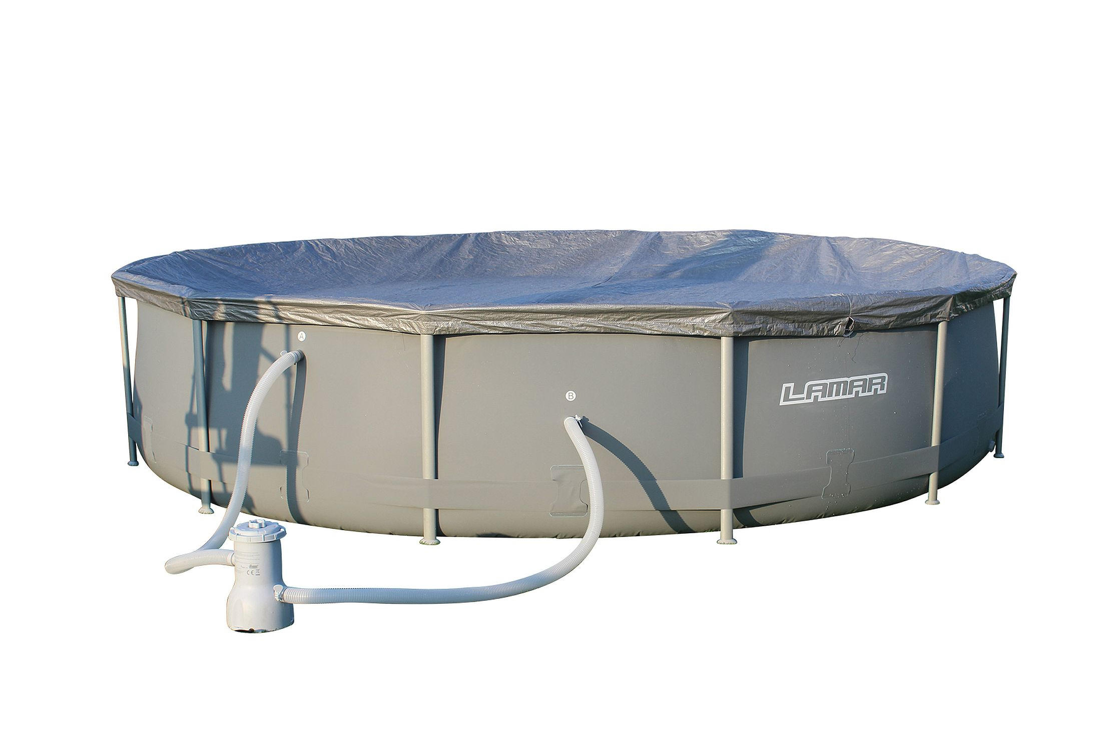 POOL-SET LAMAR 366/76 cm  - Grau, KONVENTIONELL, Kunststoff/Metall (366/76cm)