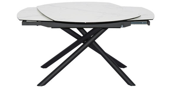 ESSTISCH in Metall, Glas, Keramik 130-190/100/77 cm - Schwarz/Weiß, Design, Glas/Keramik (130-190/100/77cm) - Novel