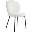 STUHL  in Eisen Leinenoptik Holz, Metall, Textil  - Schwarz/Weiß, Design, Holz/Textil (49/86/64cm) - Ambia Home