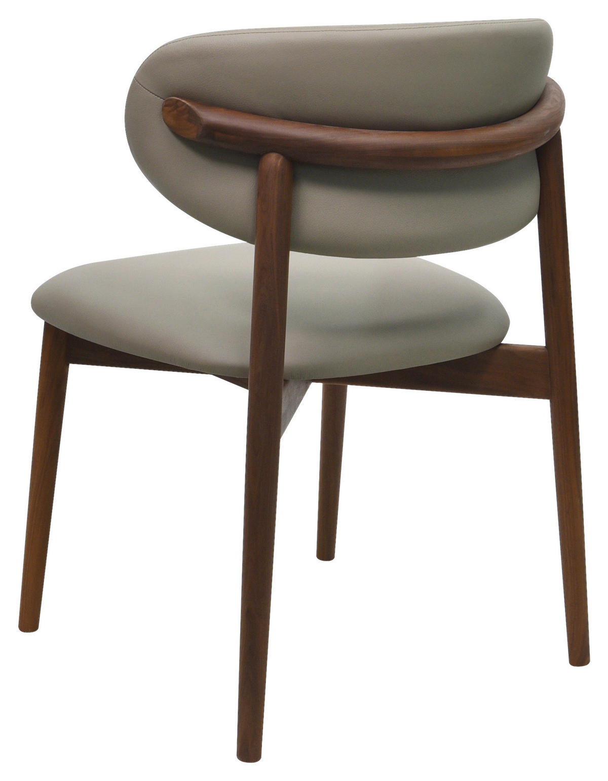 STUHL    Echtleder  Graubraun  - Graubraun/Walnussfarben, Modern, Leder/Holz (55/80/60cm) - Livetastic