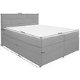 BOXSPRINGBETT 160/200 cm in Dunkelblau - Wengefarben/Dunkelblau, KONVENTIONELL, Holz/Textil (160/200cm) - Carryhome