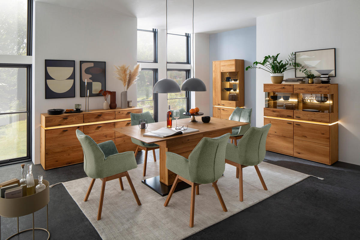 SIDEBOARD 183/90/44 cm  - Wildeiche/Anthrazit, Natur, Holz/Holzwerkstoff (183/90/44cm) - MID.YOU
