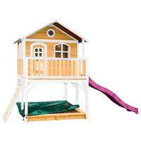 SPIELHAUS 432/293/212 cm  - Lila/Braun, KONVENTIONELL, Holz (432/293/212cm) - Ambia Garden