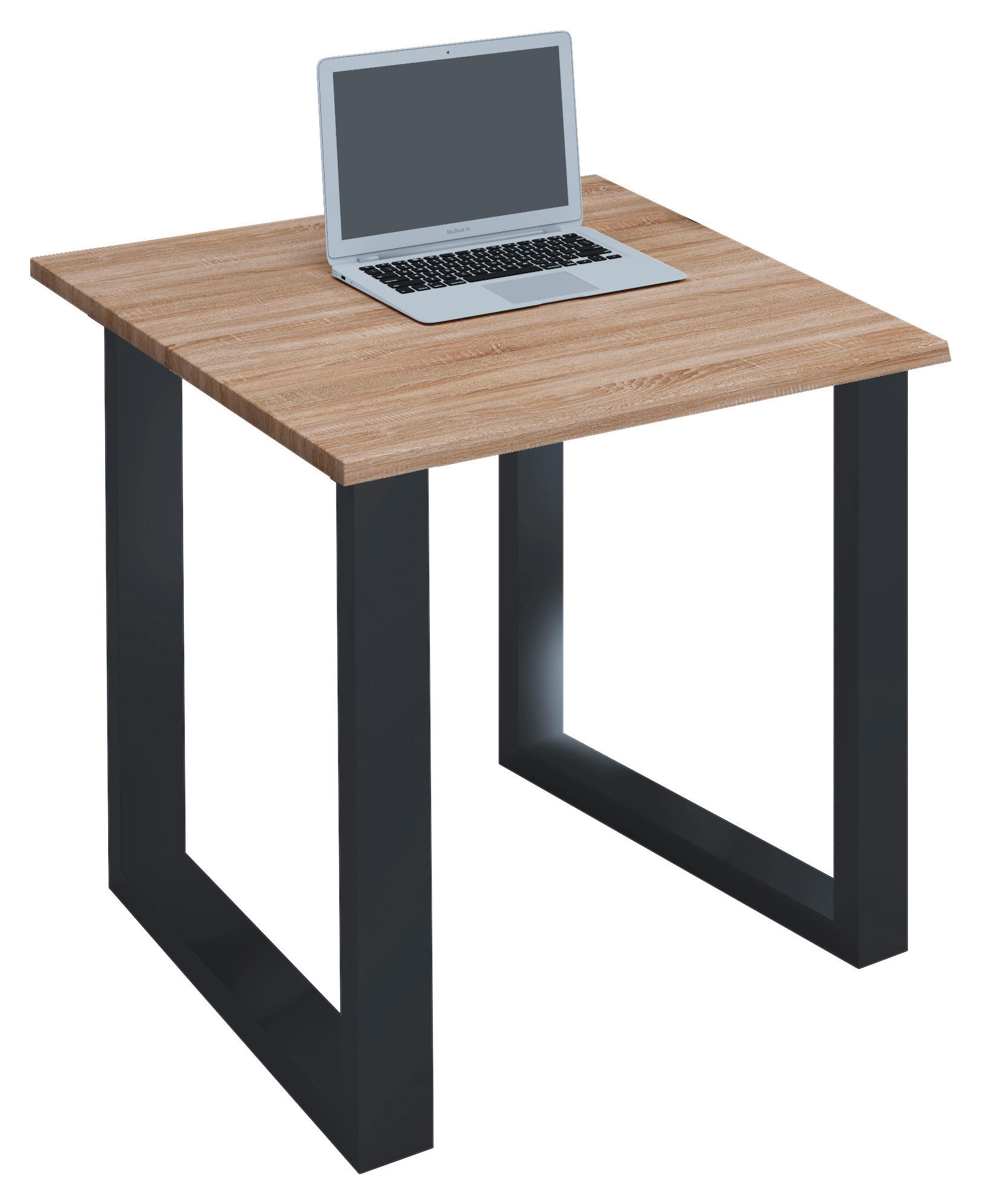 SCHREIBTISCH 80/50/76 cm  in Schwarz, Sonoma Eiche  - Schwarz/Sonoma Eiche, MODERN, Holzwerkstoff/Metall (80/50/76cm) - MID.YOU