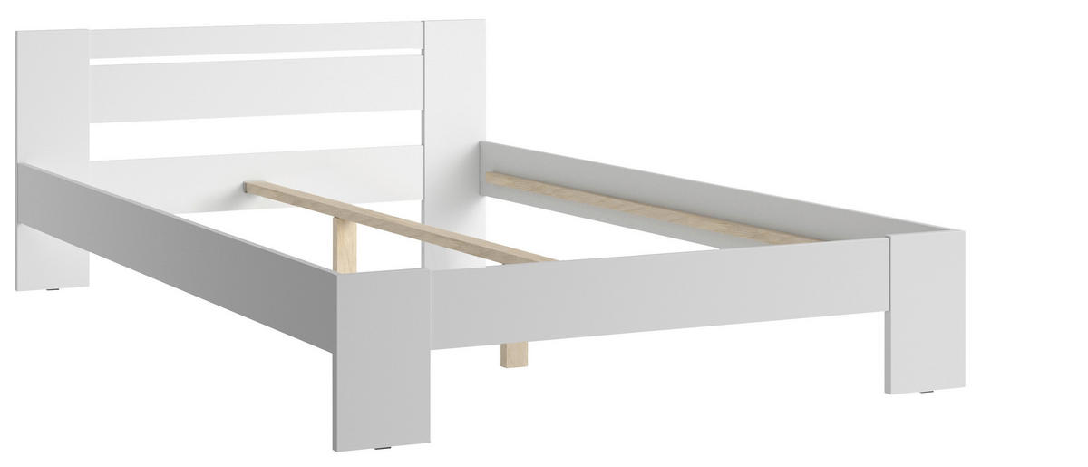 BETT 140/200 cm  in Weiß  - Weiß, KONVENTIONELL (140/200cm) - Boxxx