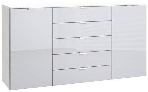 SIDEBOARD Grau, Weiß Einlegeböden  - Chromfarben/Weiß, Design, Glas/Holzwerkstoff (180/100/42cm) - Carryhome