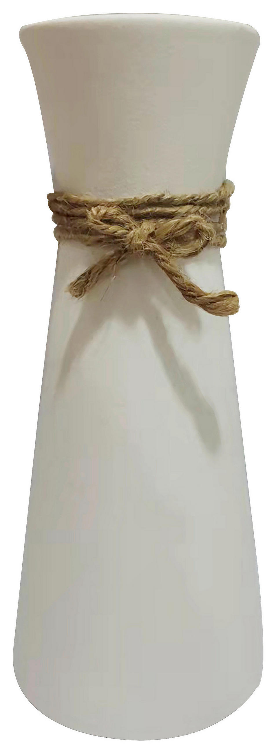 VASE 20 cm  - Naturfarben/Weiß, Basics, Keramik/Textil (8,5/20cm) - Ambia Home