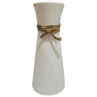 VASE 20 cm  - Weiss/Naturfarben, Basics, Keramik/Textil (8,5/20cm) - Ambia Home