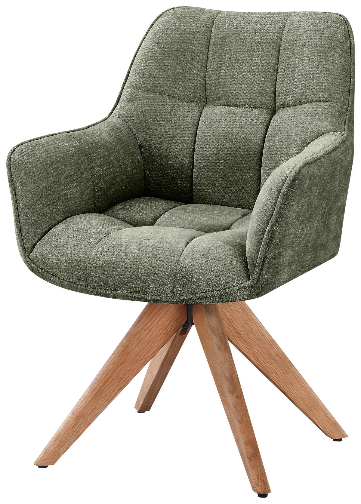 ARMLEHNSTUHL in Holz, Textil Grün, Eichefarben  - Eichefarben/Grün, Basics, Holz/Textil (64/85/62cm) - Livetastic