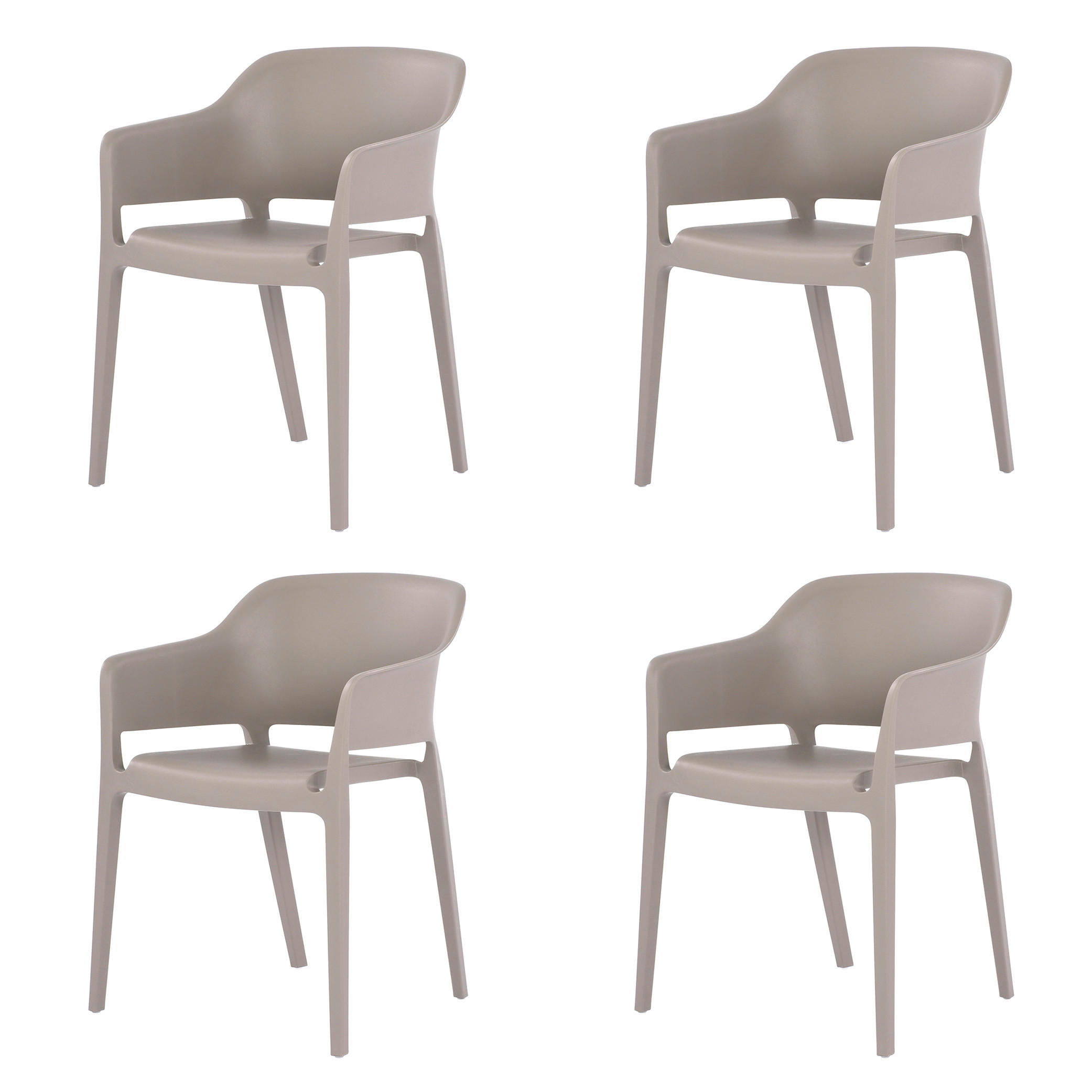 GARTENSTUHL-SET Kunststoff Hellgrau  - Hellgrau, Basics, Kunststoff (77,5/54,5/55cm) - Gardenson