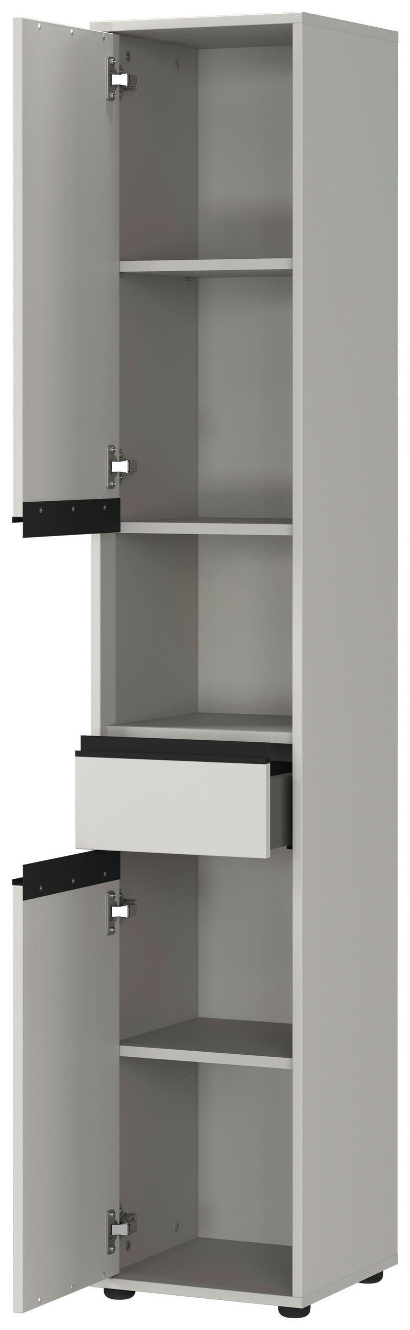 HOCHSCHRANK 33/181/34 cm  - Schwarz/Grau, MODERN, Holzwerkstoff/Kunststoff (33/181/34cm) - Germania