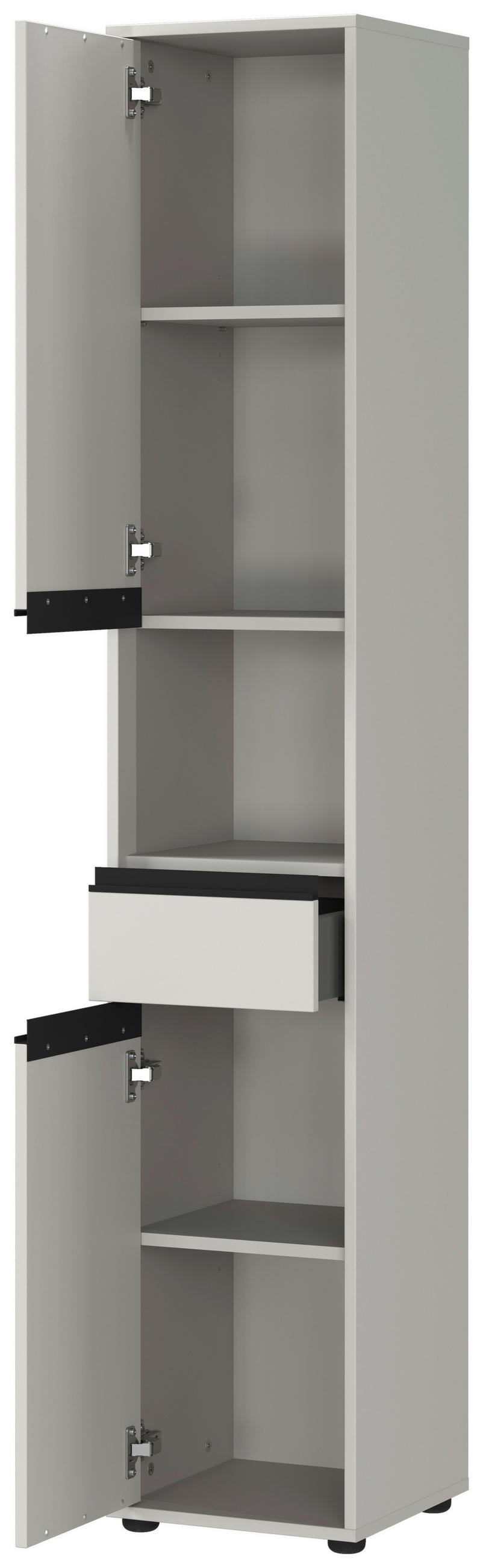 Thumbnail - Germania Hochschrank, Grau, Metall, 2 Fächer, 1 Schubladen, einzeln stellbar, 33x181x34 cm, stehend, Badezimmer, Badezim...