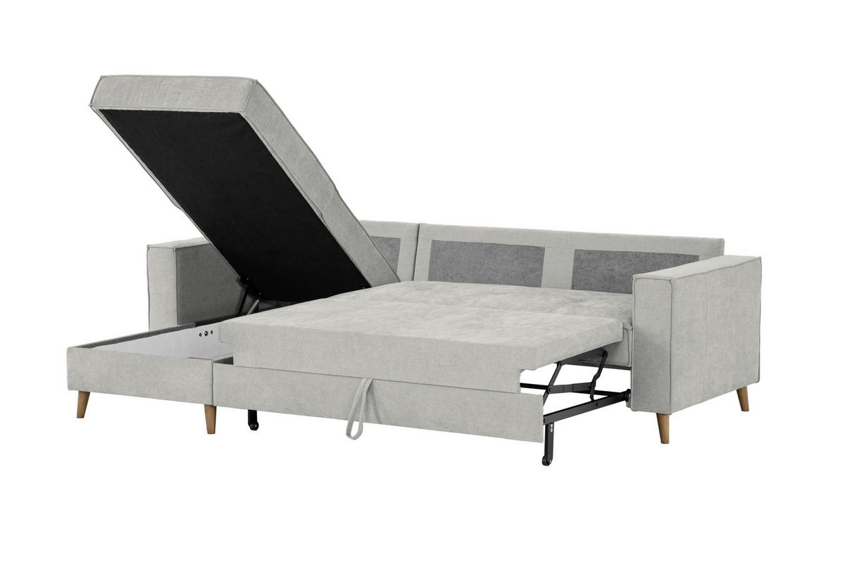 ECKSOFA Taupe Flachgewebe  - Taupe, Design, Textil (257/159cm) - MID.YOU