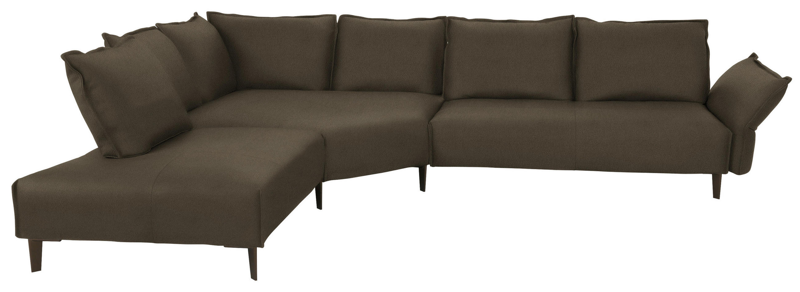 ECKSOFA in Echtleder Dunkelgrün  - Dunkelgrün/Schwarz, Design, Leder/Metall (272/340cm) - W.Schillig