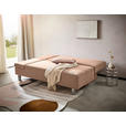 SCHLAFSOFA Flachgewebe Altrosa  - Chromfarben/Altrosa, Design, Holz/Textil (205/77-93/99cm) - Novel