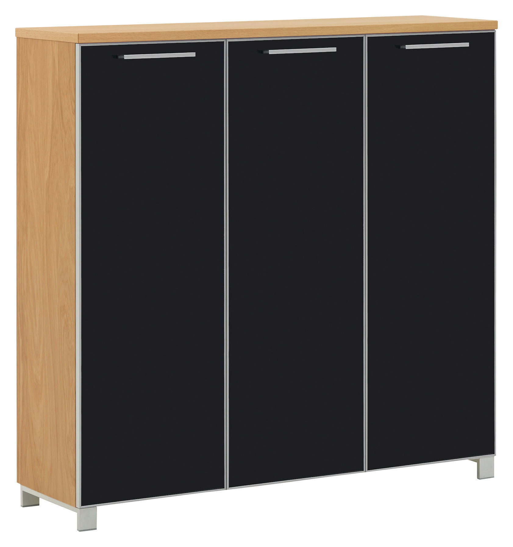 SCHUHSCHRANK 126/126/37 cm  - Chromfarben/Eichefarben, Design, Glas/Holz (126/126/37cm) - Novel