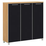 SCHUHSCHRANK 126/126/37 cm  - Chromfarben/Eichefarben, Design, Glas/Holz (126/126/37cm) - Novel