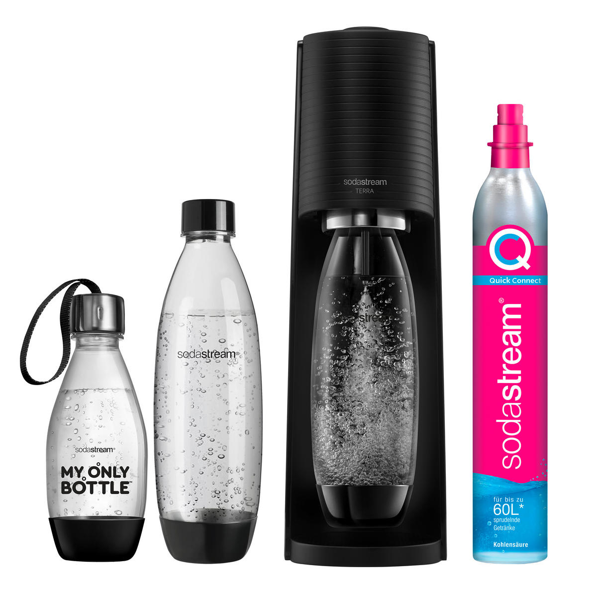 WASSERSPRUDLER TERRA  - Schwarz, Basics, Kunststoff (28,2/19,5/43,6cm) - SodaStream