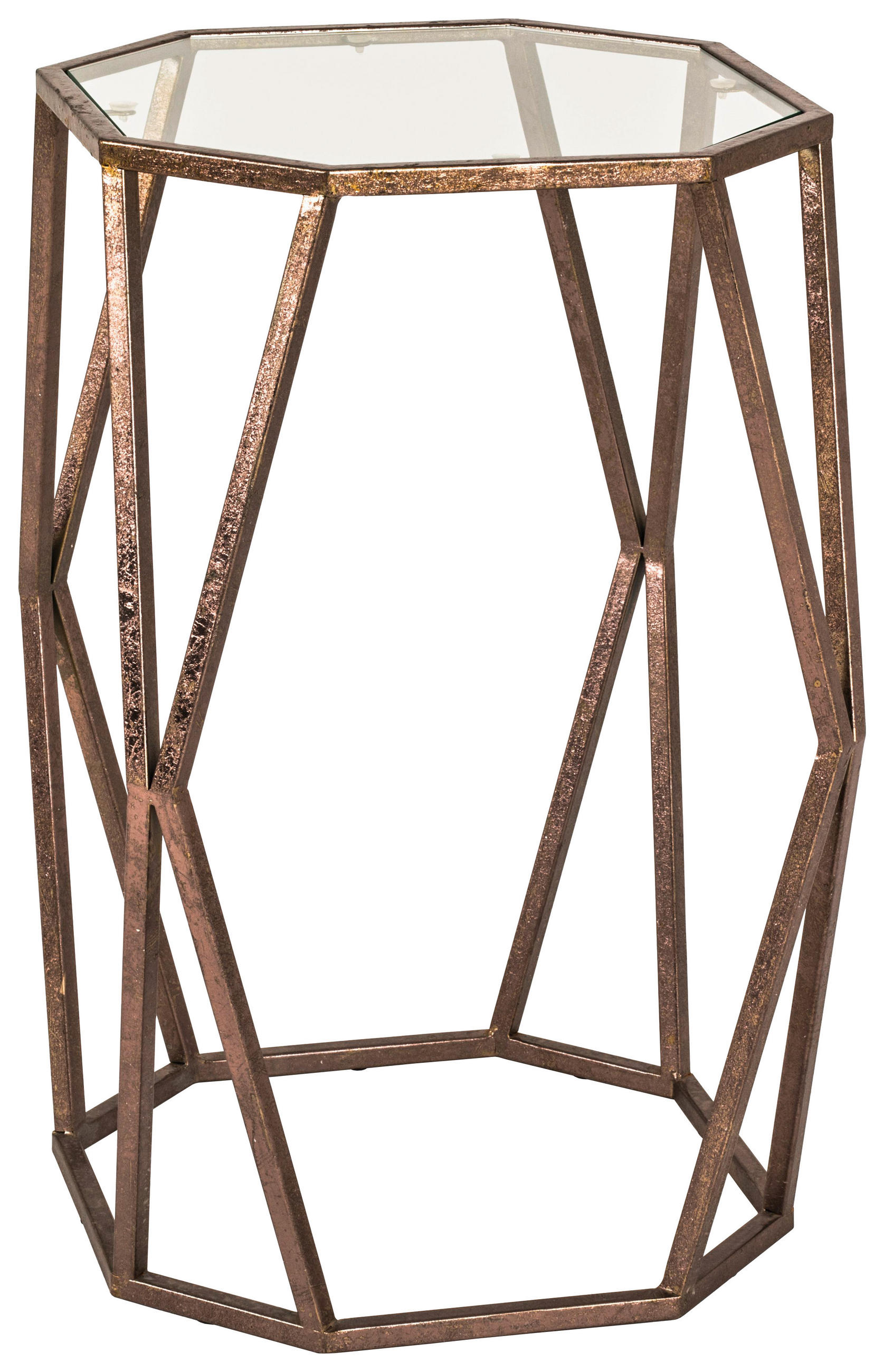 POMOĆNI STOLIĆ brončane boje  metal, staklo   - brončane boje, Design, staklo/metal (37/37/50cm)