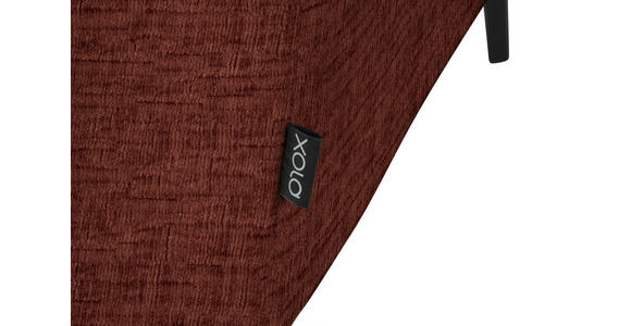ECKSOFA in Chenille Rostfarben  205/280 cm  - Rostfarben/Schwarz, Design, Textil/Metall (205/280cm) - Xora