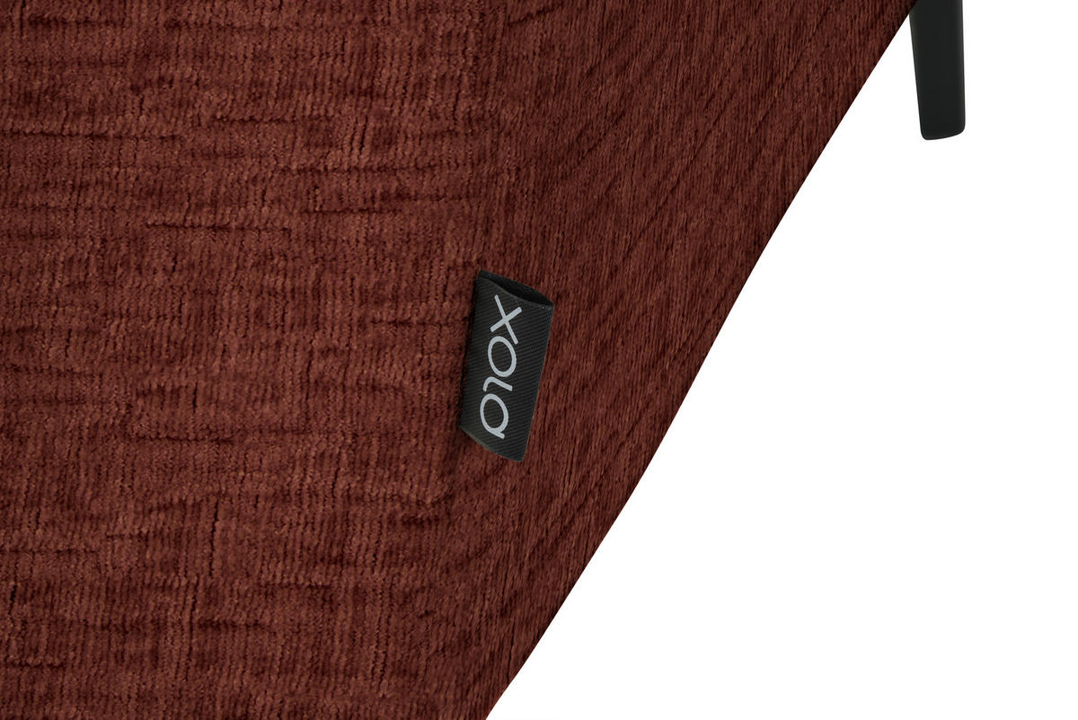 ECKSOFA in Chenille Rostfarben  205/280 cm  - Rostfarben/Schwarz, Design, Textil/Metall (205/280cm) - Xora