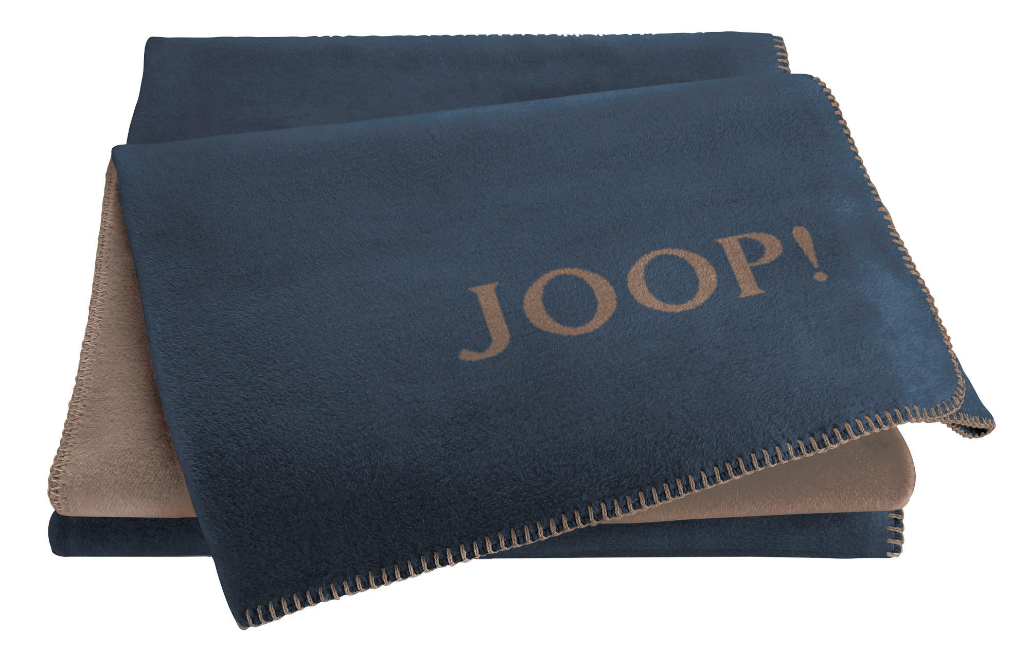 WOHNDECKE Uni Doubleface 150/200 cm - Dunkelbraun/Dunkelblau, KONVENTIONELL, Textil (150/200cm) - Joop!