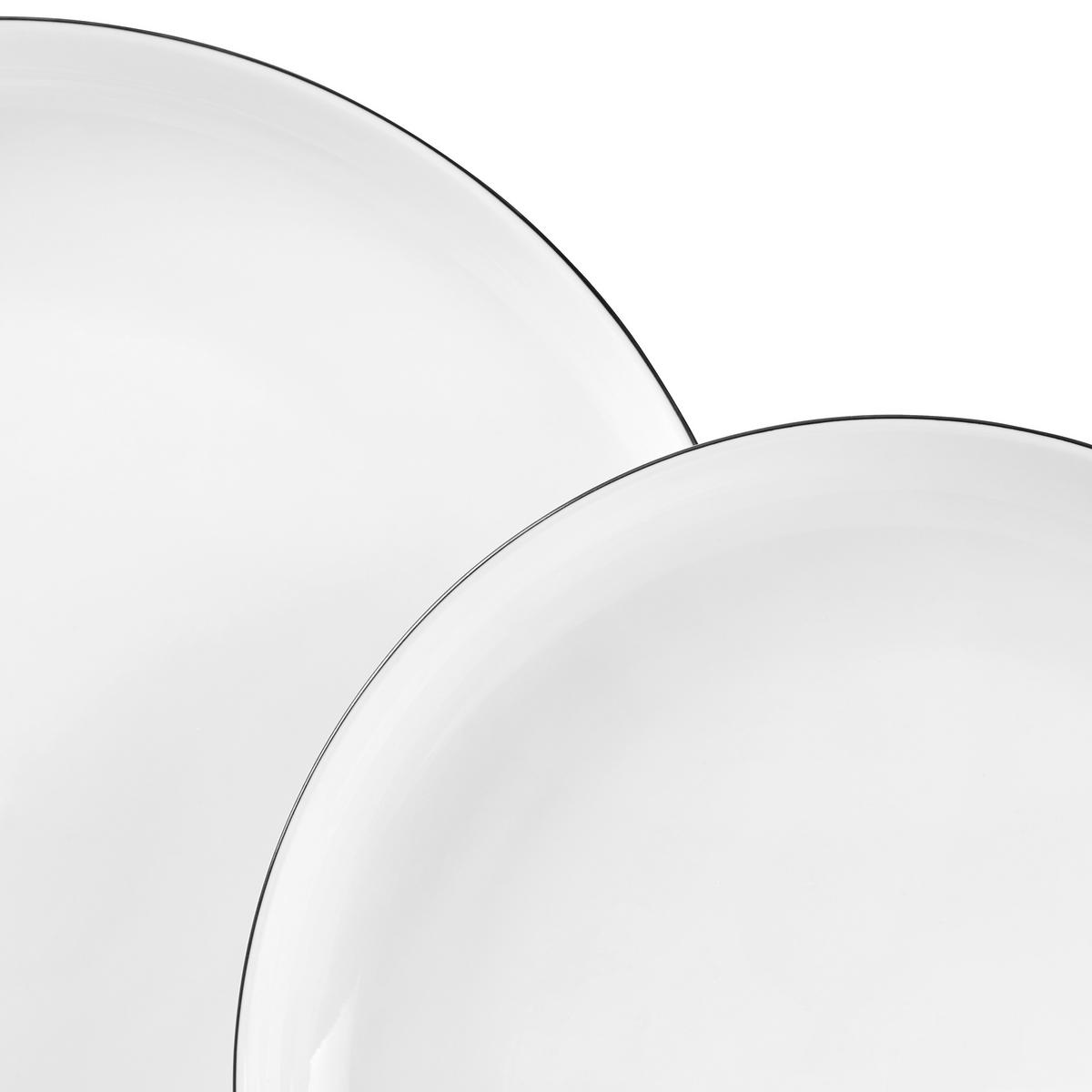 KOMBINOVANÝ SERVIS 20-dielne, nový kostný porcelán (new bone china) keramika  - čierna/biela, Design, keramika - Novel