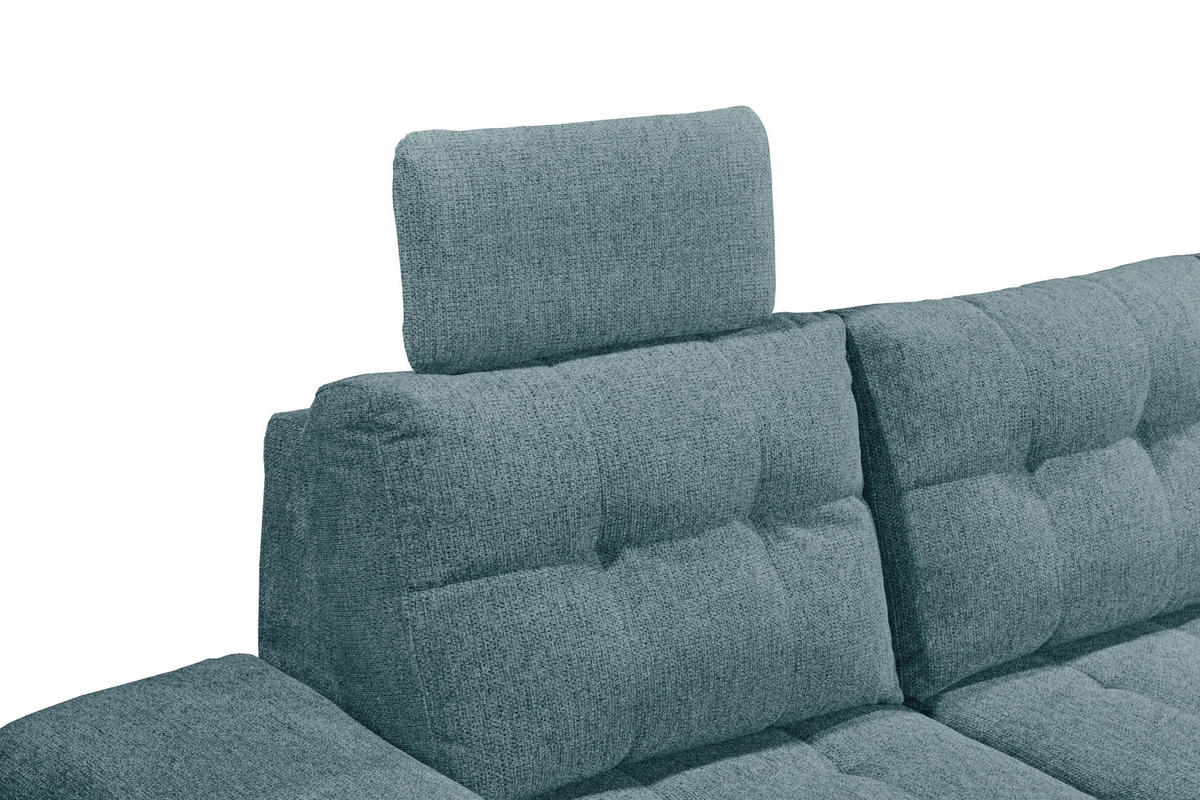 WOHNLANDSCHAFT Blau Webstoff  - Blau/Schwarz, KONVENTIONELL, Kunststoff/Textil (170/324/218cm) - Carryhome